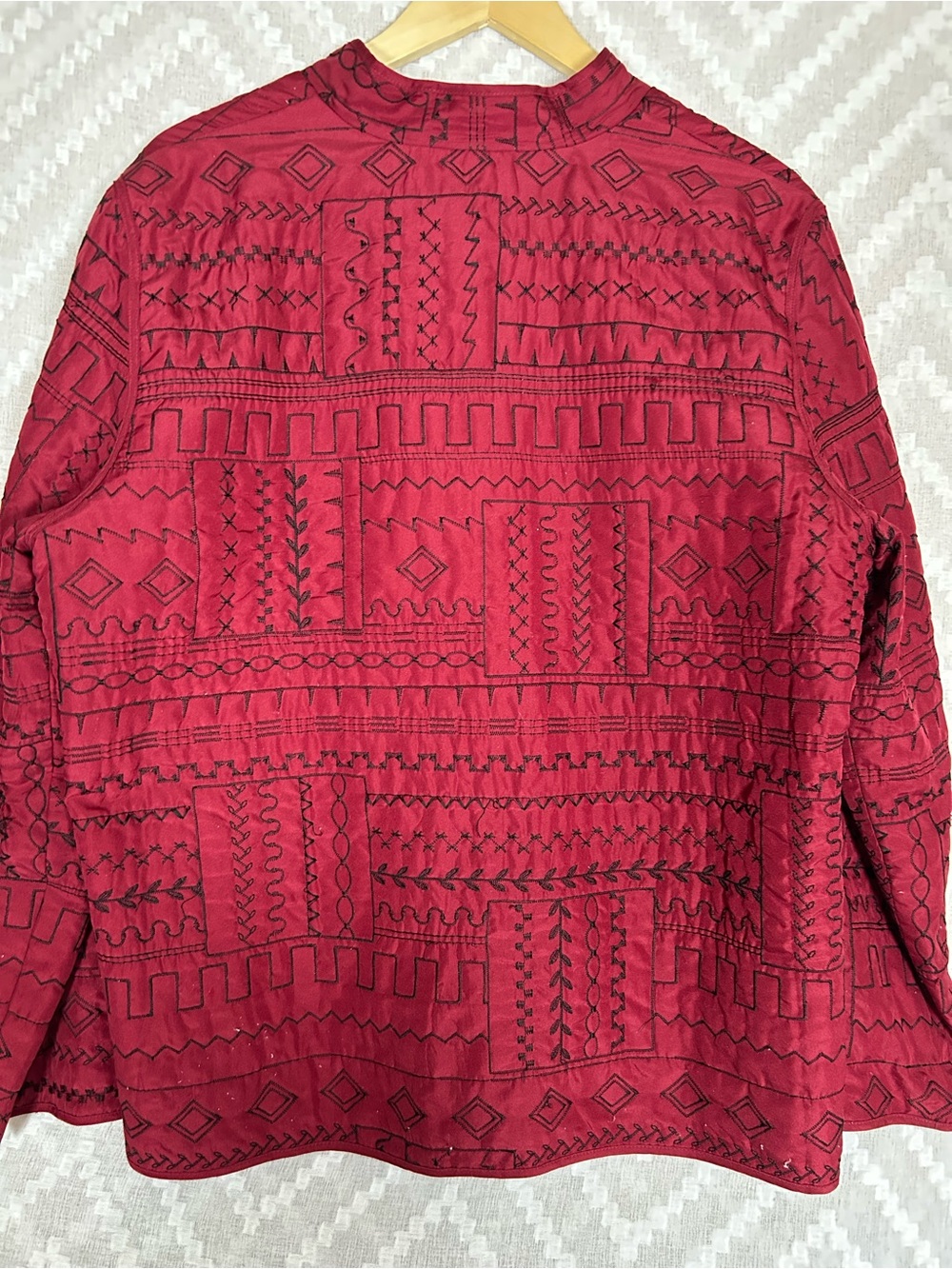 Alfred Dunner Red Embroidered Open Front Jacket - Picture 4 of 6